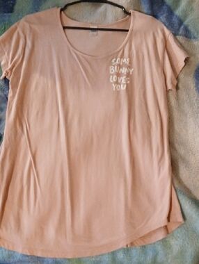 Pink Graphic Tee - "Some Bunny Loves You"